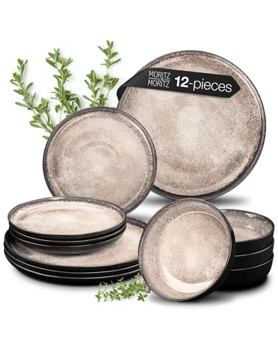 Moritz & Moritz Vida 12pc Dinnerware Set In Black