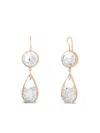 Moritz Glik 18k Rose Gold Diamond And Sapphire Shaker Double Drop Earrings In Gold