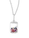 Moritz Glik 18k White Gold Ten Fourteen Petite Confetti Multi-stone Necklace In Metallic