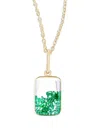 Moritz Glik 18k Yellow Gold Emerald And Sapphire Necklace In Green