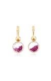 Moritz Glik 18k Yellow Gold Ruby Shaker Huggie Earrings