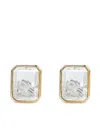 Moritz Glik 18k Yellow Gold Shaker Diamond And Sapphire Earrings In Brown