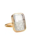 Moritz Glik 18kt Yellow Gold Rectangular Diamond Shaker Ring In Gold