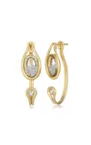 Moritz Glik Cascavel Open 18k Yellow Gold Diamond Earrings
