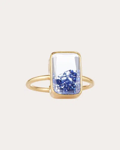 Moritz Glik Women's Blue Sapphire Petite Ten Fourteen Ring In Gold