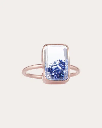 Moritz Glik Women's Blue Sapphire Petite Ten Fourteen Ring In Gold