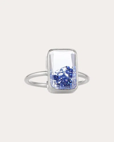 Moritz Glik Women's Blue Sapphire Petite Ten Fourteen Ring In Metallic