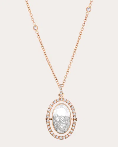 Moritz Glik Women's Diamond & 18k Gold Halo Shaker Pendant Necklace In Pink