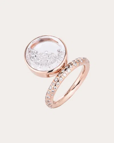 Moritz Glik Women's Diamond & 18k Rose Gold Bambole Shaker Ring 18k Gold In Pink