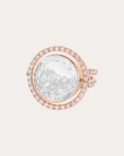 Moritz Glik Women's Diamond & 18k Rose Gold Halo 15 Shaker Ring 18k Gold In Pink