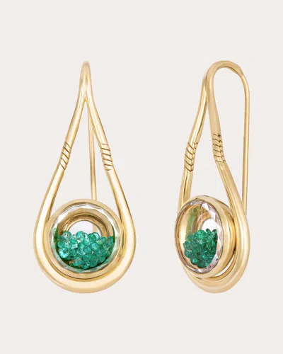 Moritz Glik Women's Emerald Garoa Drop Earrings In Gold