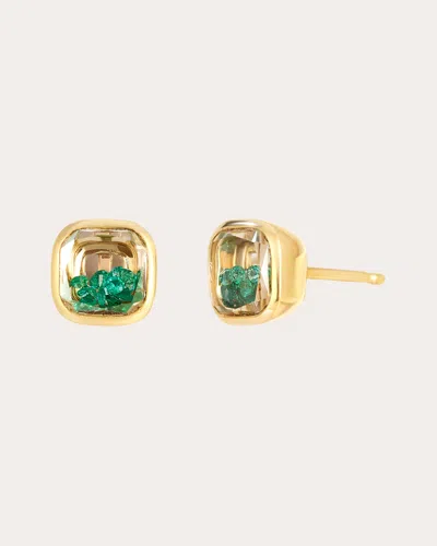 Moritz Glik Women's Emerald Neue Cushion Stud Earrings In Gold