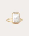 Moritz Glik Women's Petite Ten Fourteen 18k Gold Crystal And Diamond Shaker Ring