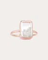 Moritz Glik Women's Petite Ten Fourteen 18k Gold Crystal And Diamond Shaker Ring In Pink