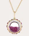 Moritz Glik Women's Ruby & 18k Gold Core 15 Antiqued Pendant Necklace