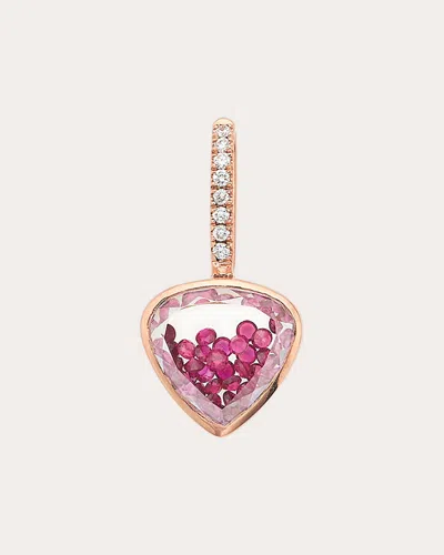 Moritz Glik Women's Ruby & Diamond Naipe Heart-ish Charm In Gold