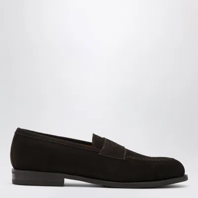 Morjas Brown The Penny Loafers In Suede In Black