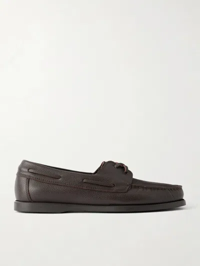 Morjas Full-grain Leather Boat Shoes In Multi