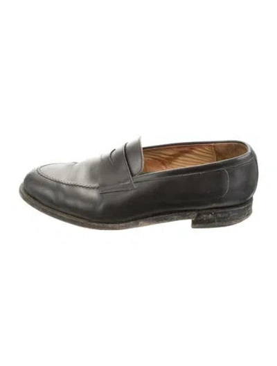 Pre-owned Morjas Leather Loafers In Black