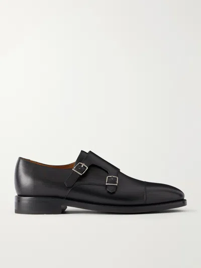 Morjas Leather Monk-strap Shoes In Black