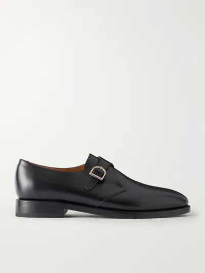 Morjas Leather Monk-strap Shoes In Black