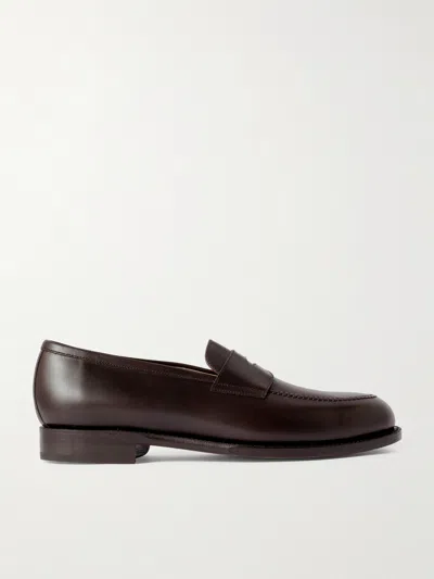 Morjas Full-grain Leather Penny Loafers In Burgundy