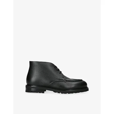 Morjas Mens Black The Moc Toe Leather Chukka Boots Eur 40 / 6 Uk In Animal Print
