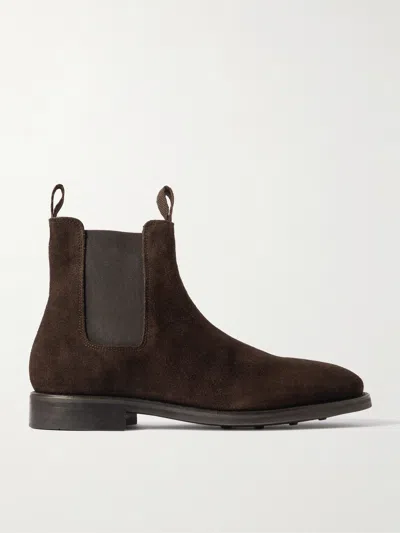 Morjas Suede Chelsea Boots In Brown