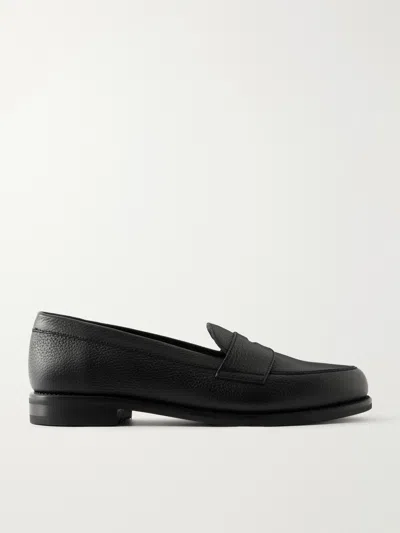 Morjas The Ivy Suede Penny Loafers In Black