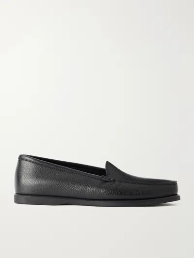 Morjas The Venetian Full-grain Leather Loafers In Black