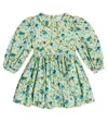 Morley Temple Floral Cotton Dress In Blue