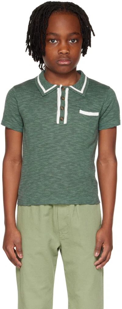 Morley Kids Green Pako Polo In Pine