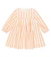 Morley Samba Lipari Striped Cotton Dress In Mandarine