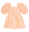 Morley Suzy Striped Cotton Poplin Dress In Nectarine