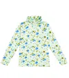 Morley Tyla Floral Cotton-blend Turtleneck Top In Green