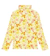Morley Tyla Floral Cotton-blend Turtleneck Top In Yellow