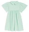 Morley Undine Striped Cotton Jersey Dress In Bluette Pistache