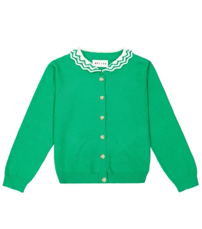 Morley Kids' Utopia Cotton Cardigan In Green