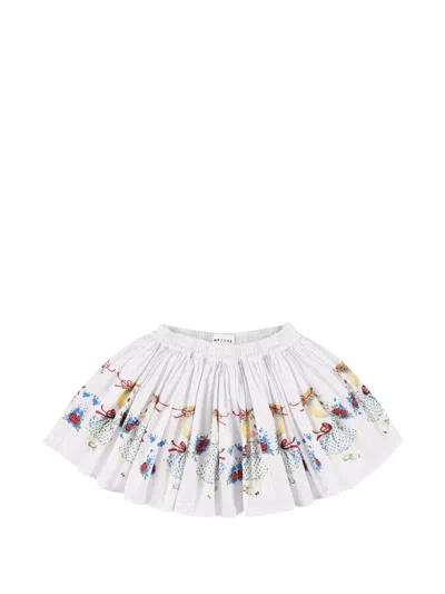 Morley Kids' Whizz Graphic-print Pleated Skirt In White