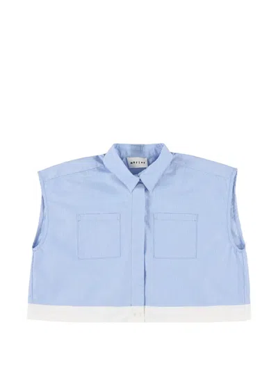 Morley Kids' Xirena Pinstriped Sleeveless Shirt In Blue