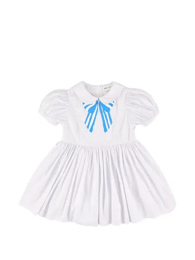 Morley Kids' Xuli Bow-print Puff-sleeve Dress In White