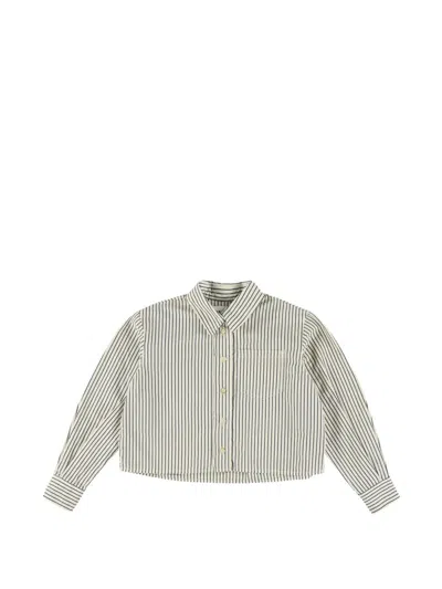 Morley Kids' Yoda Striped Cropped Shirt In Neutral