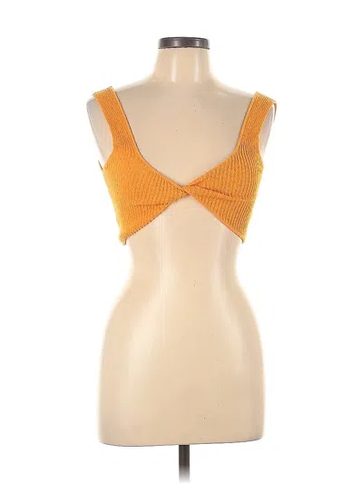 Pre-owned Morning Mist Sleeveless Top Orange Strapless Neckline Tops