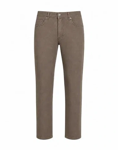 Moro Man Jeans Khaki Size 30 Cotton, Elastane In Beige