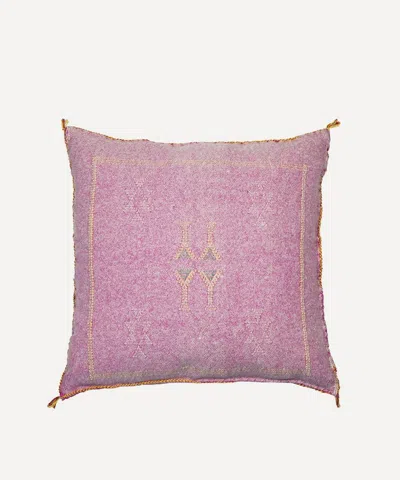 Moroccan White Cactus Silk Cushion In Pink