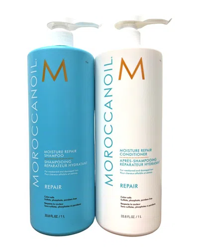 Moroccanoil 33.8oz Moisture Repair Shampoo & Conditioner Duo In Transparent