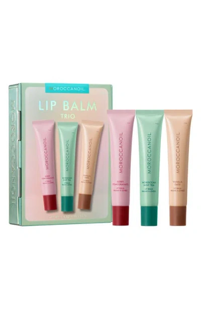 Moroccanoil Lip Balm Trio Gift Set - Hydrating Argan + Peptide Lip Treatment .5/15 G In Multi