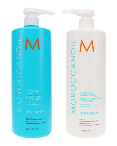 Moroccanoil Unisex 33oz Hydrating Shampoo & Conditioner In White