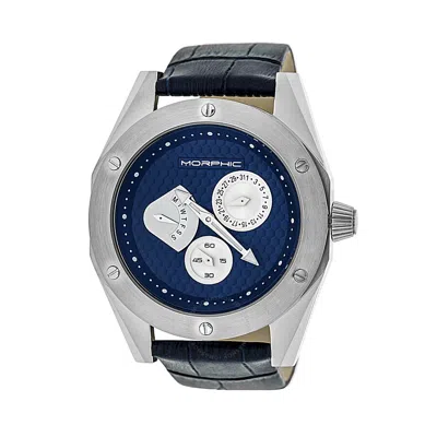 Morphic M46 Multifunction Navy Blue Dial Men's Watch Mph4603 In Blue/silver Tone