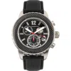 Morphic M51 Series Chronograph Leather-band Watch W/date In Silver/black